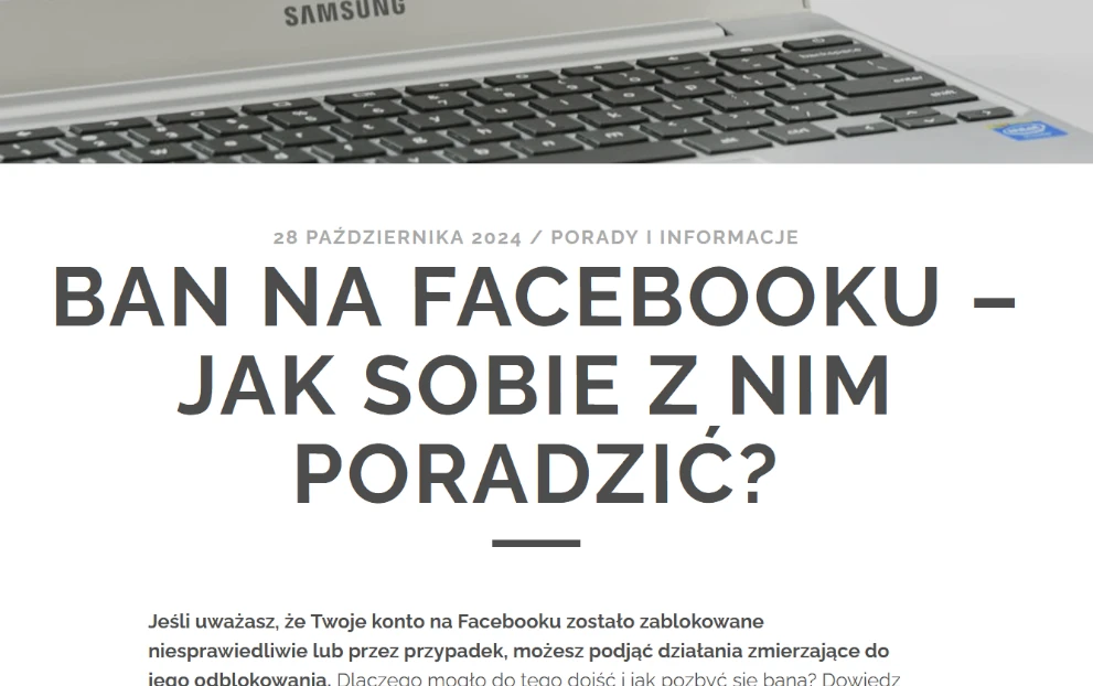 Ban na Facebooku